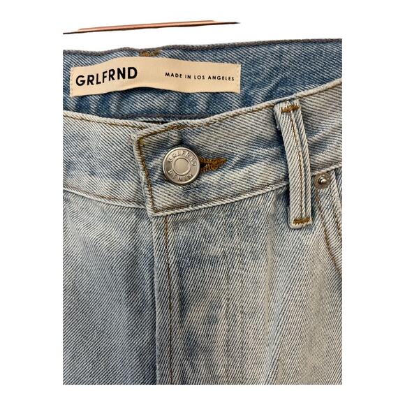GRLFRND Bella Low Rise Boyfriend Jeans Distressed Button Fly Echo Park Size 24 - Picture 10 of 14